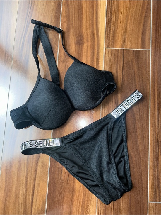 Victoria's Secret Other - 32B / XS Victoria’s Secret bling padded push-up swim bikini set black